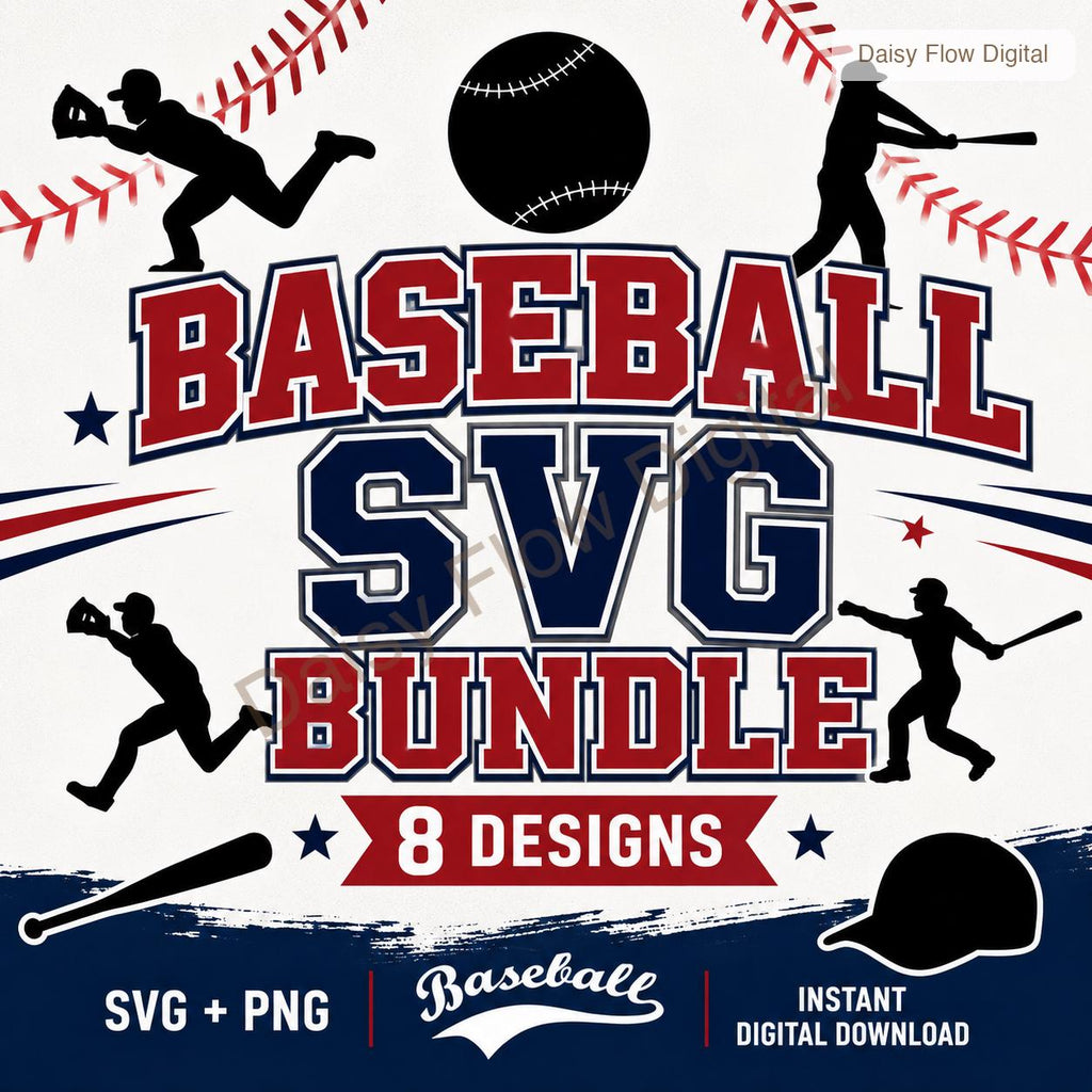 Baseball SVG Bundle | Baseball Silhouette PNG for Cricut | Sports Cut Files for Shirts | Baseball Mom Dad Clipart | Team Player Designs - image 1