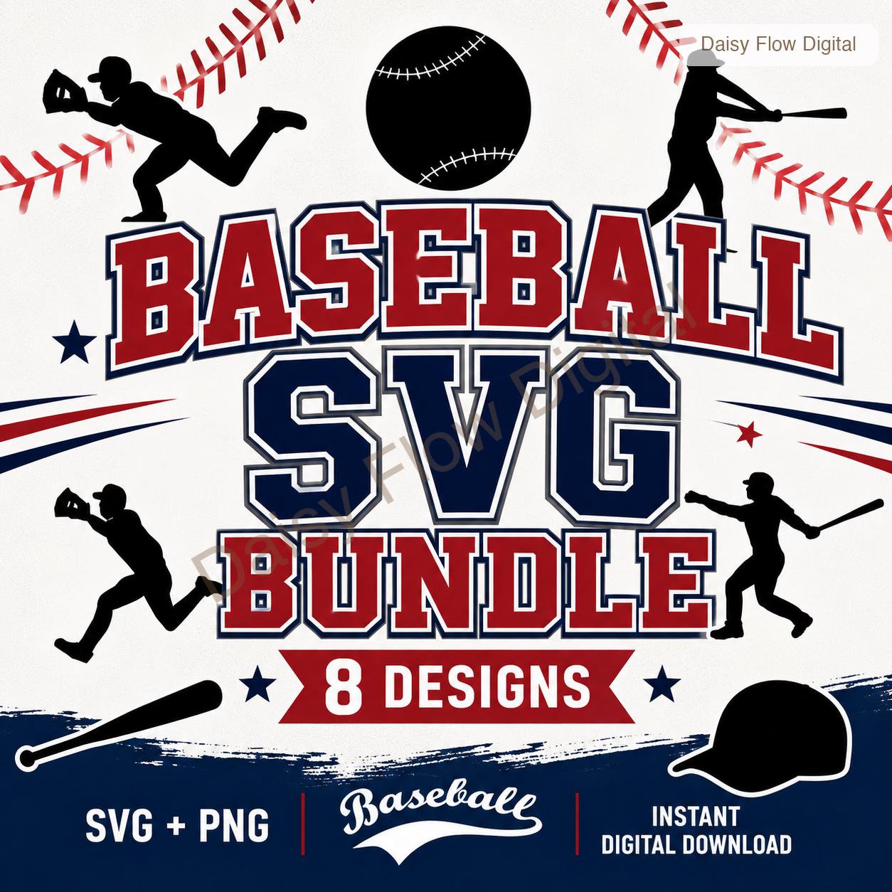 Baseball SVG Bundle | Baseball Silhouette PNG for Cricut | Sports Cut Files for Shirts | Baseball Mom Dad Clipart | Team Player Designs - image 1
