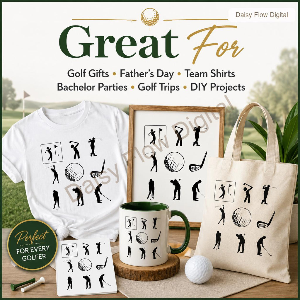 Golf SVG Bundle | Golfer Silhouette PNG | Golf Club Clipart | Golfing Cut Files for C - image 2