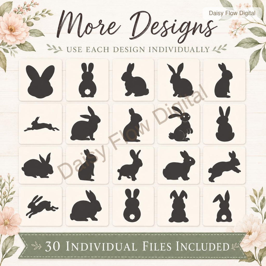 Bunny SVG Bundle | Rabbit Silhouette SVG | Easter Bunny Clipart for Cricut | Woodland - image 4