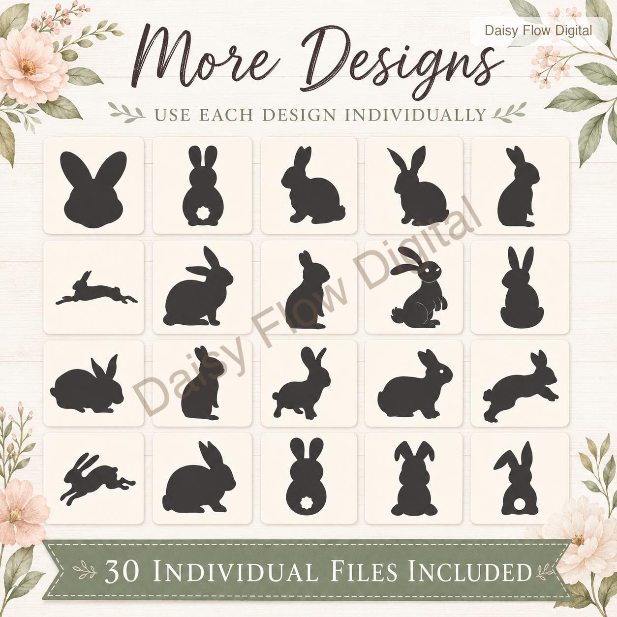 Bunny SVG Bundle | Rabbit Silhouette SVG | Easter Bunny Clipart for Cricut | Woodland - image 4
