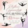 Rhythmic Gymnastics SVG Bundle | Gymnast Silhouette Cricut Files | Dancer SVG, Ribbon - image 1