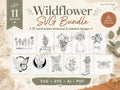 Wildflower SVG Bundle | Celestial SVG Line Art | Botanical Graphics | Moon and Stars - image 1
